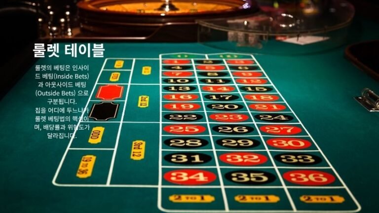 룰렛 테이블과 베팅 구역을 설명하는 이미지