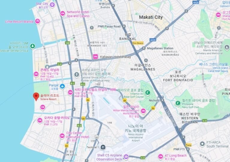 솔레어 리조트 위치 지도, 마닐라 엔터테인먼트 시티