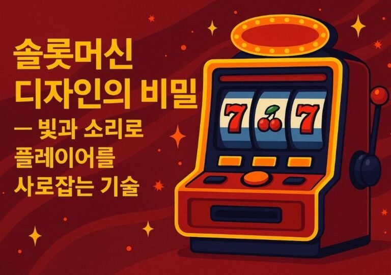 슬롯머신 디자인 일러스트 — 빛과 소리로 플레이어의 몰입을 유도하는 감각적 슬롯머신