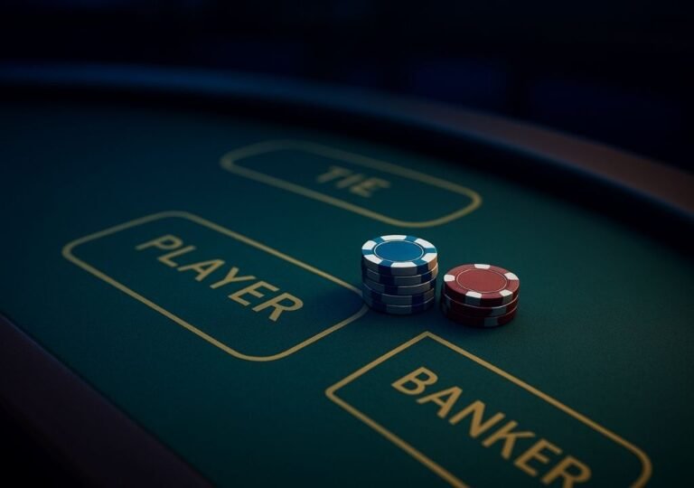 바카라 단기 플레이 전략을 보여주는 3D 일러스트 이미지