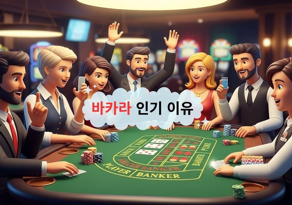 바카라 인기 이유를 심리·확률·배당 구조로 시각적으로 표현한 대표 이미지
