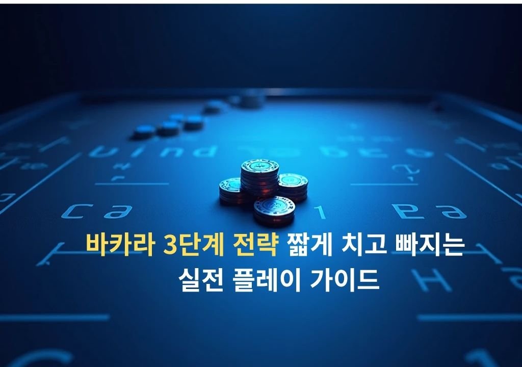 바카라 3단계 전략을 설명하는 3D 일러스트 이미지