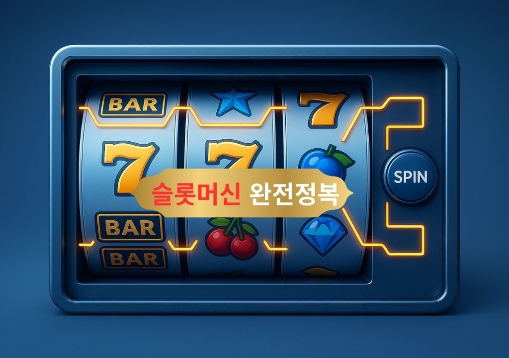 슬롯머신 인터페이스 구조를 보여주는 3D 일러스트