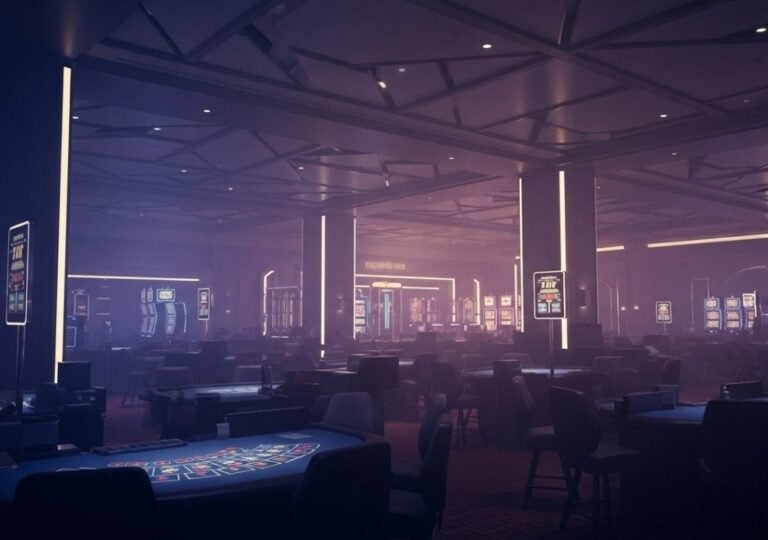 시계와 창문이 없는 카지노 내부 공간 이미지