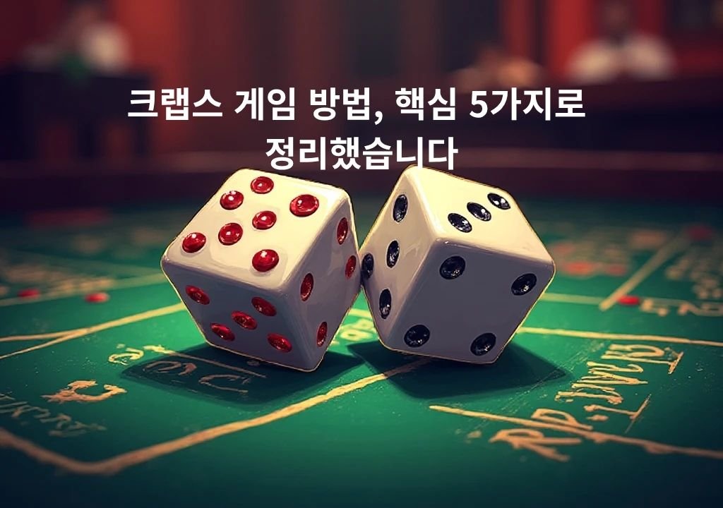 크랩스 게임 방법 주사위 두 개와 Pass Line 테이블이 있는 크랩스 게임 테이블 장면