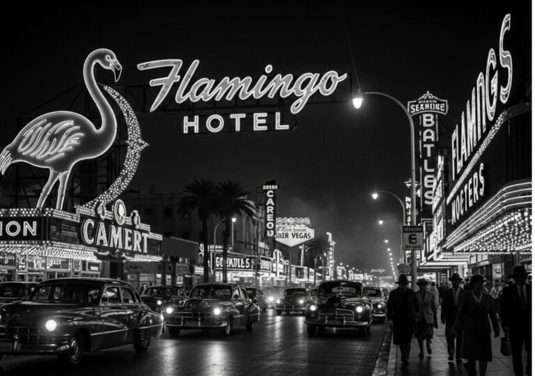 라스베이거스 역사 — 1940년대 플라밍고 호텔과 스트립 거리