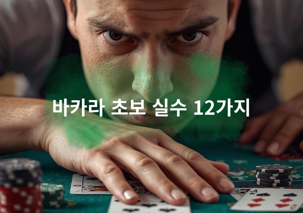바카라 초보 실수로 인해 무리한 베팅에 집중하는 플레이어 모습