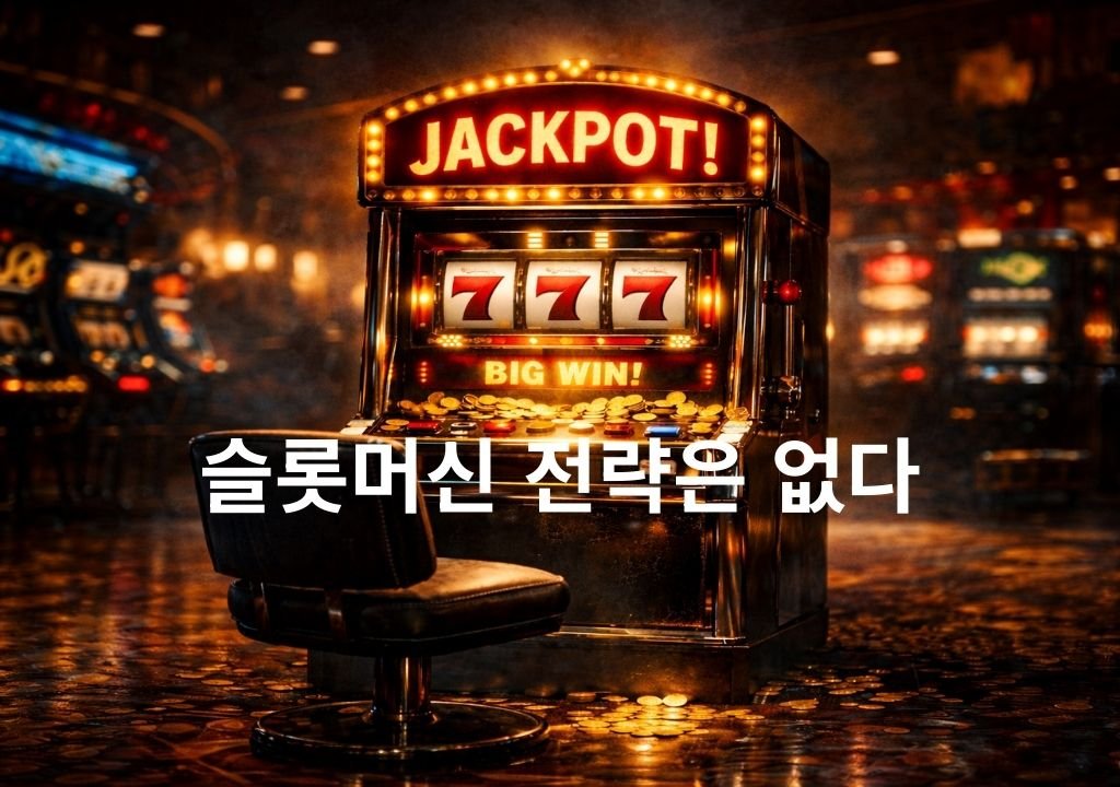 슬롯머신 전략은 없다, 돈을 딴 순간 멈추지 못하는 슬롯머신 심리를 상징한 대표 이미지
