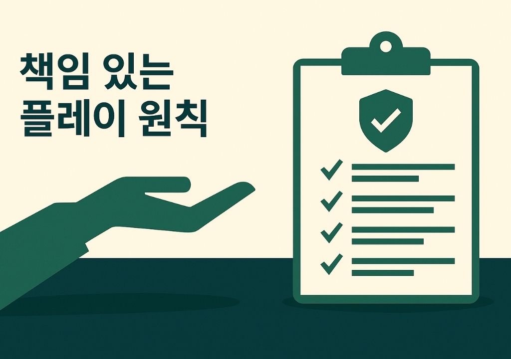 바카라 초보 실수를 줄이기 위한 책임 있는 플레이 원칙을 표현한 이미지