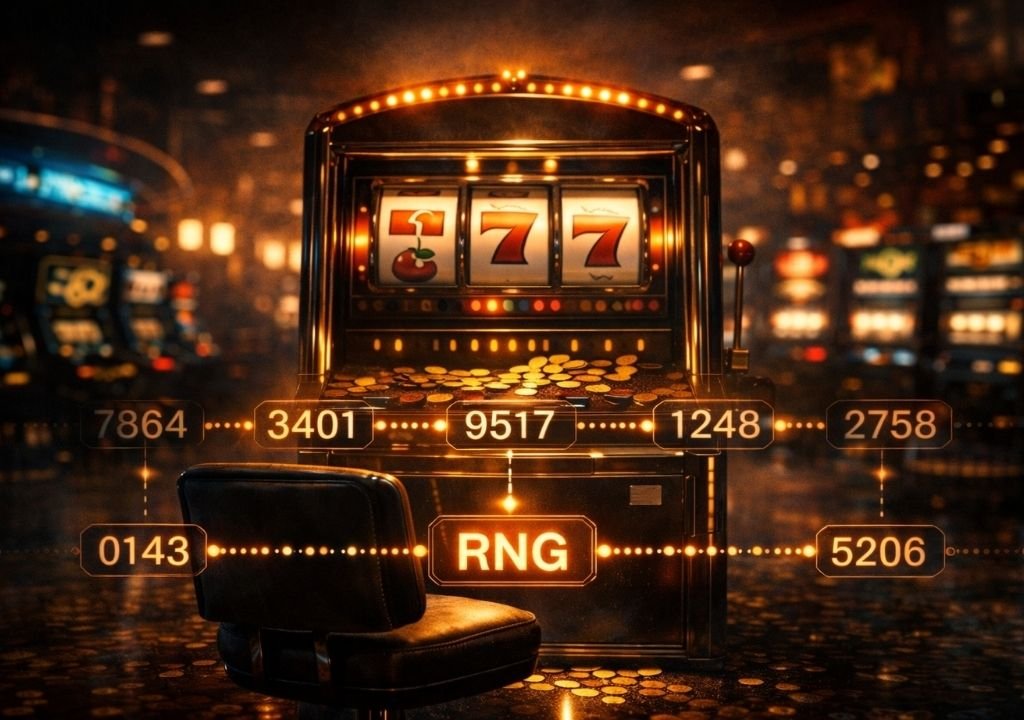 슬롯머신 전략이 통하지 않는 이유를 보여주는 난수 생성기 기반 확률 구조 이미지