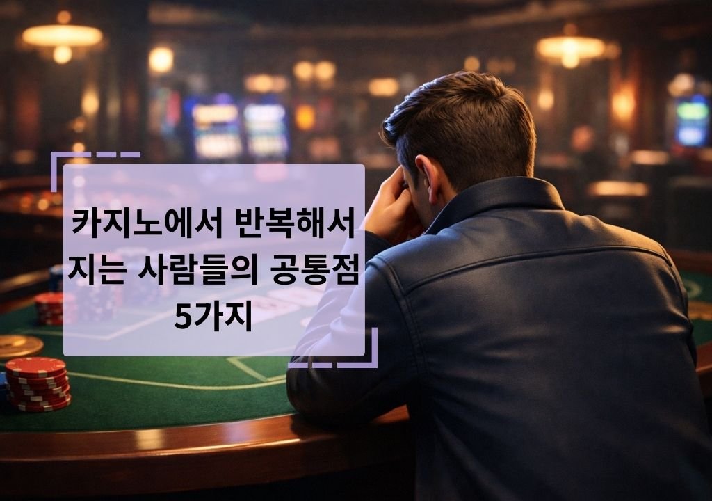 카지노에서 반복해서 지는 사람들의 공통점과 도박 심리의 함정을 표현한 대표 이미지