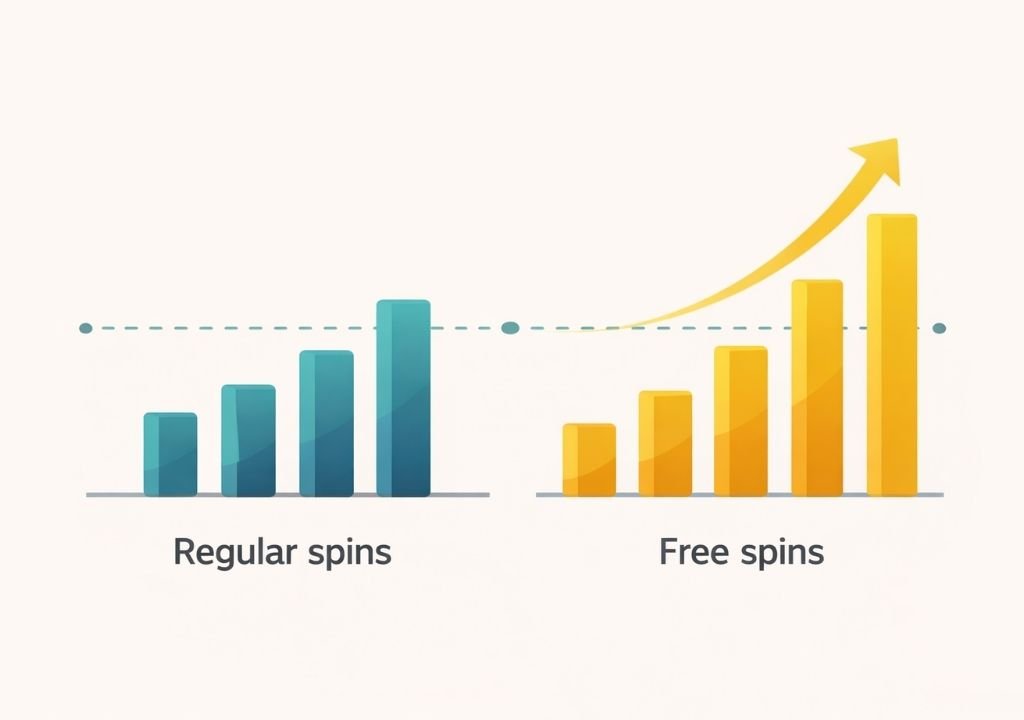 온카 슬롯머신 무료스핀과 기본 스핀의 RTP 보상 분배 구조를 비교한 그래프