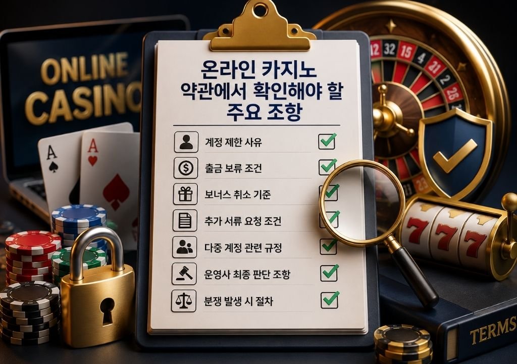 온라인 카지노 약관에서 확인해야 할 계정 제한과 출금 조건