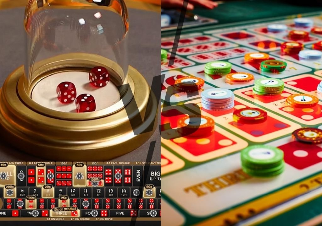 온라인 다이사이와 오프라인 다이사이의 플레이 구조 차이를 보여주는 비교 화면