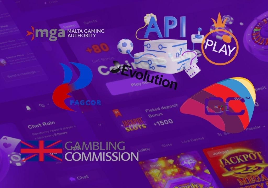 온라인 카지노 라이선스 기관과 게임 공급사 API 구조를 보여주는 이미지