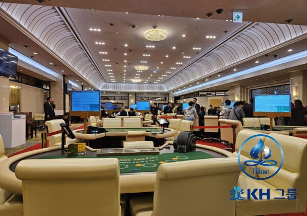 제주썬카지노가 블루원카지노로 재개장한 카지노 내부 모습과 테이블 게임 공간