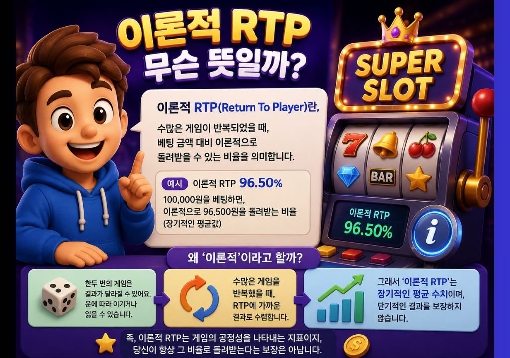 온라인 슬롯 이론적 RTP 개념과 장기 환수율 구조를 설명하는 모습